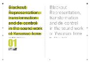Quaderns d'àudio 01. BLACKOUT. Representation, transformation and de-control in the sound work of Yasunao Tone [Publicació]