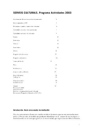 Memòria Programes Públics 2003 [Memòria d'activitat]