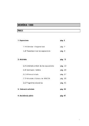 Memòria Programes Públics 1999 [Memòria d'activitat]