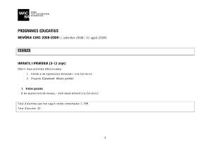 Memòria Programes Educatius 2008-2009 [Memòria d'activitat]