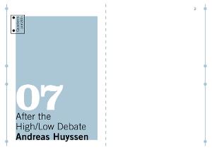 Quaderns portàtils 07. After the High/Low Debate [Publicació]