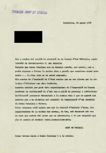 Carta : Barcelona, a Josep Palau i Fabre, Josep Milicua i Angel Marsà, Barcelona, 1975 gen. 30