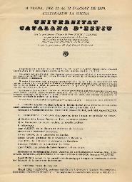 A Prada del 21 al 31 d'agost de 1974 celebrarem la Sisena Universitat Catalana d'Estiu