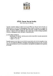 Déus. Ferran García Sevilla [Dossier de premsa]