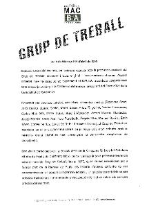 Grup de treball [Dossier de premsa]