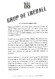 Grup de treball [Dossier de premsa]