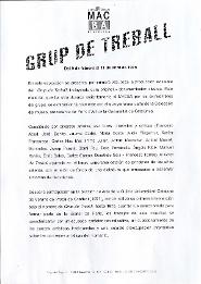 Grup de treball [Dossier de premsa]