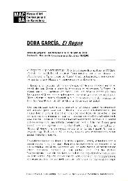 El Regne. Dora García [Dossier de premsa]