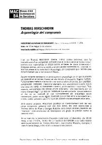 Arqueologia del compromís. Thomas Hirschhorn [Dossier de premsa]