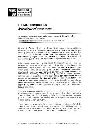 Arqueologia del compromís. Thomas Hirschhorn [Dossier de premsa]