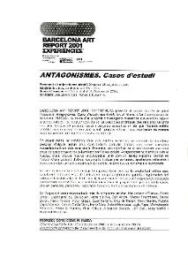 Antagonismes. Casos d'estudi [Dossier de premsa]