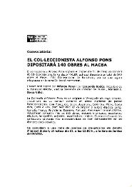 Signatura del conveni entre Alfonso Pons i la Fundació MACBA pel dipòsit d'obres a la Col·lecció MACBA [Dossier de premsa]