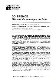 Jo Spence. Més enllà de la imatge perfecta [Dossier de premsa]