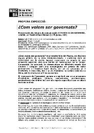 Com volem ser governats? [Dossier de premsa]