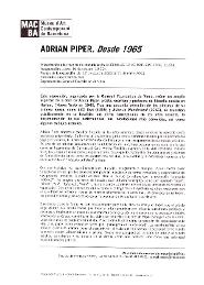 Adrian Piper. Des de 1965 [Dossier de premsa]