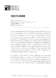 Tacita Dean [Dossier de premsa]