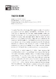 Tacita Dean [Dossier de premsa]