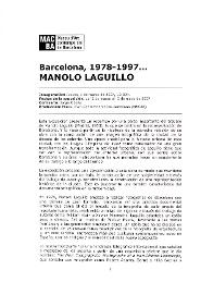 Barcelona, 1978-1997. Manolo Laguillo [Dossier de premsa]