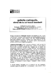 Galeria Cadaqués. Obres de la Col·lecció Bombelli [Dossier de premsa]