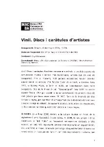 Vinil. Discs i caràtules d'artistes [Dossier de premsa]