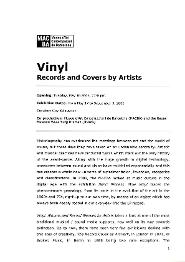 Vinil. Discs i caràtules d'artistes [Dossier de premsa]