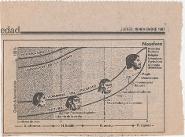 [Un retall de premsa il·lustrat amb una infografia sobre l'evolució de l'espècie humana]