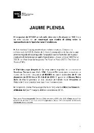 Jaume Plensa [Dossier de premsa]