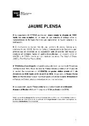 Jaume Plensa [Dossier de premsa]