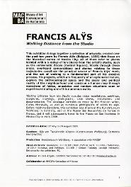 Francis Alÿs. A peu des de l’estudi [Dossier de premsa]