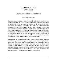 [Article publicat al diari búlgar Sedmichen Trud sobre la presentació de la performance "El arte de la performance: teoría y práctica" l'any 2006 a l'Instituto Cervantes de Sofia]