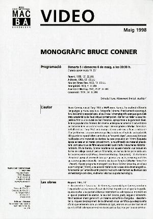 Vídeo. Monogràfic Bruce Conner [Full de mà]