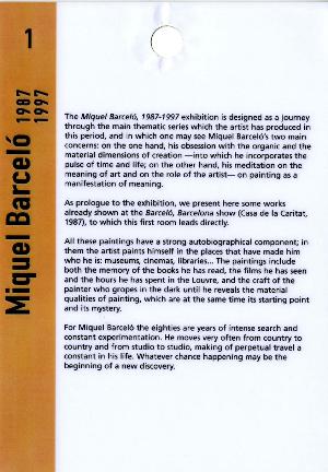 Miquel Barceló, 1987-1997 [Text sales]