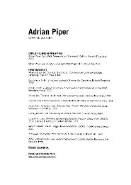 Adrian Piper. Des de 1965 [Text sales]