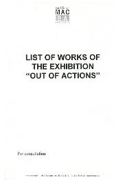 Out of Actions. Between performance and the object