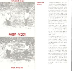 [Programa del festival Poesía-acción (I Festival en el Círculo) al març de l'any 1990]