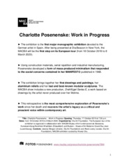 Charlotte Posenenske: Work in Progress [Dossier de premsa]