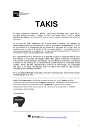 Takis [Dossier de premsa]